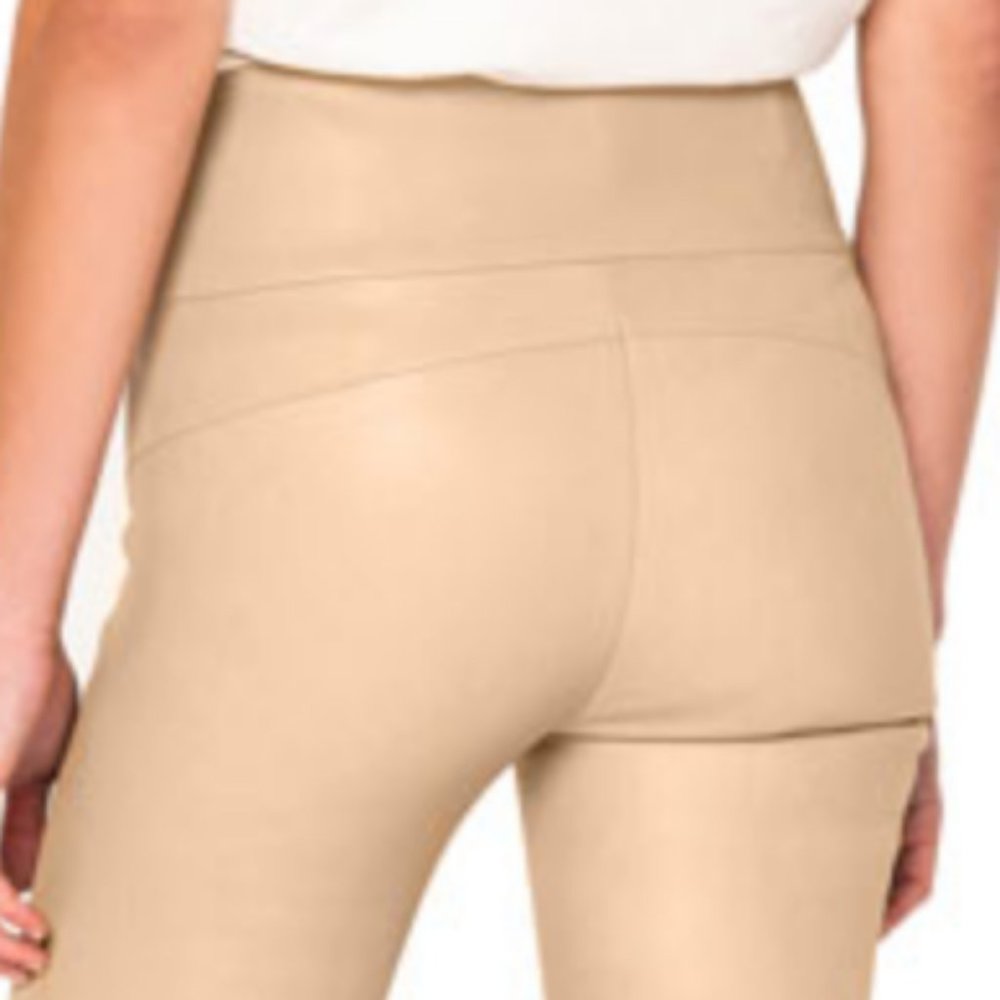 NWT Auc LaMarque Ama Stretchy Leather Skinny Beige Pants - Picture 5 of 14